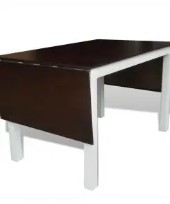 vidaXL Extending Dining Table Rubberwood Brown and White 190 cm