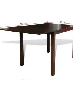 vidaXL Extending Dining Table Rubberwood Brown 150 cm