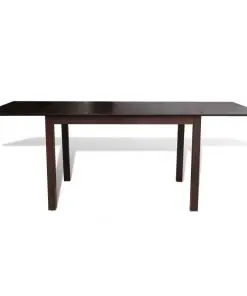 vidaXL Extending Dining Table Rubberwood Brown 190 cm