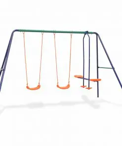 vidaXL Swing Set with 4 Seats Orange