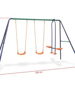 vidaXL Swing Set with 4 Seats Orange