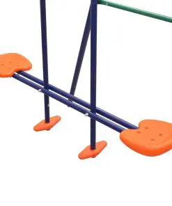 vidaXL Swing Set with Slide and 3 Seats Orange