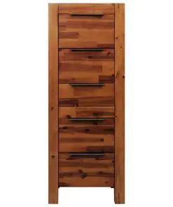 vidaXL Chest of Drawers Solid Acacia Wood 45x32x115 cm