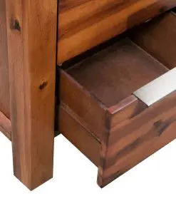 vidaXL Chest of Drawers Solid Acacia Wood 45x32x115 cm