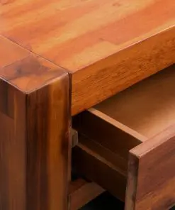 vidaXL Dressing Table with Stool and Mirror Solid Acacia Wood