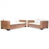 vidaXL 2 Piece Sofa Set Natural Rattan