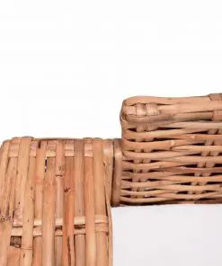 vidaXL 2 Piece Sofa Set Natural Rattan