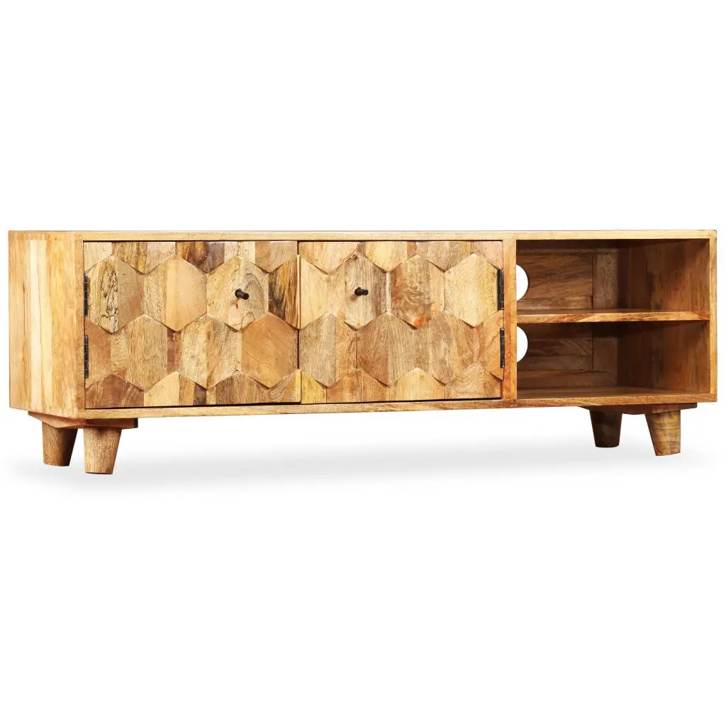 vidaXL TV Cabinet Solid Mango Wood 118x35x40 cm