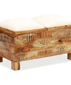 vidaXL Storage Bench Solid Reclaimed Wood 80x40x40 cm