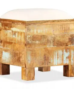 vidaXL Storage Bench Solid Reclaimed Wood 40x40x45 cm