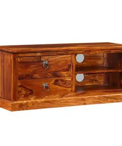 vidaXL TV Cabinet Solid Sheesham Wood 90x30x40 cm