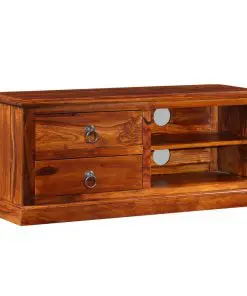 vidaXL TV Cabinet Solid Sheesham Wood 90x30x40 cm
