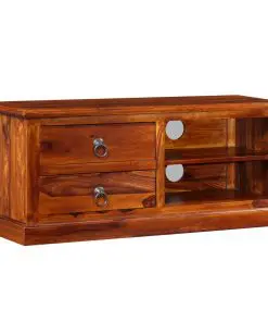 vidaXL TV Cabinet Solid Sheesham Wood 90x30x40 cm