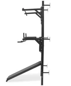 vidaXL Wall-mounted Multi-functional Fitness Power Tower Black
