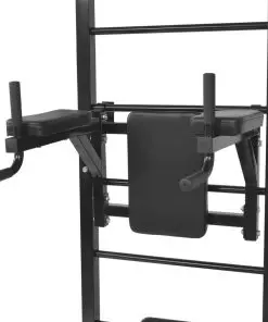 vidaXL Wall-mounted Multi-functional Fitness Power Tower Black