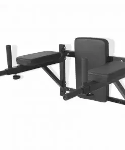 vidaXL Wall-mounted Fitness Dip Station Black