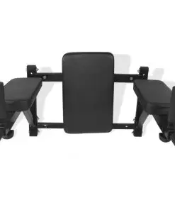 vidaXL Wall-mounted Fitness Dip Station Black