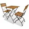 vidaXL 3 Piece Folding Bistro Set Solid Acacia Wood
