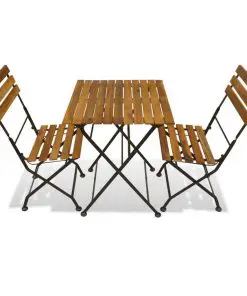 vidaXL 3 Piece Folding Bistro Set Solid Acacia Wood