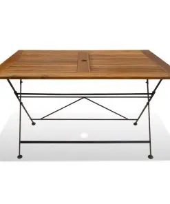 vidaXL 5 Piece Folding Outdoor Dining Set Solid Acacia Wood