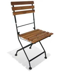 vidaXL 5 Piece Folding Outdoor Dining Set Solid Acacia Wood