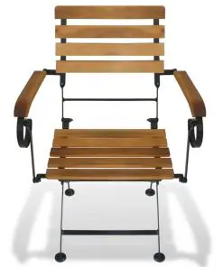 vidaXL 5 Piece Folding Outdoor Dining Set Solid Acacia Wood