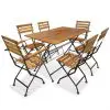 vidaXL 7 Piece Folding Outdoor Dining Set Solid Acacia Wood