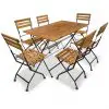 vidaXL 7 Piece Folding Outdoor Dining Set Solid Acacia Wood