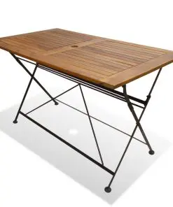 vidaXL 4 Piece Folding Outdoor Dining Set Solid Acacia Wood