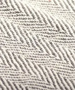 vidaXL Throw Cotton Herringbone 160×210 cm Grey