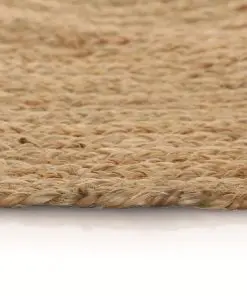 vidaXL Area Rug Braided Jute 90 cm Round