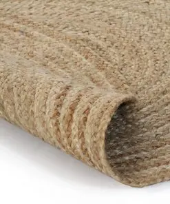 vidaXL Area Rug Braided Jute 120 cm Round