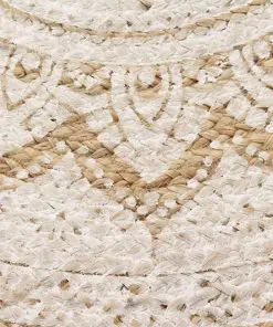 vidaXL Area Rug Braided Jute Printed 90 cm Round