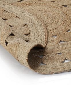vidaXL Area Rug Braided Design Jute 90 cm Round