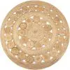 vidaXL Area Rug Braided Design Jute 120 cm Round