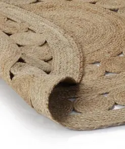 vidaXL Area Rug Braided Design Jute 150 cm Round
