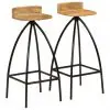 vidaXL Bar Chairs 2 pcs Solid Mango Wood