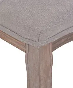 vidaXL Bench Linen Solid Wood 110x38x48 cm Light Grey