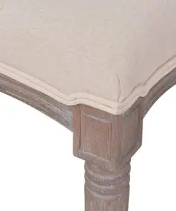 vidaXL Bench Linen Solid Wood 150x40x48 cm Cream White