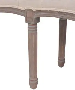 vidaXL Bench Linen Solid Wood 150x40x48 cm Cream White