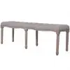 vidaXL Bench Linen Solid Wood 150x40x48 cm Light Grey vidaXL Bench Linen Solid Wood 150x40x48 cm Light Grey