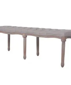 vidaXL Bench Linen Solid Wood 150x40x48 cm Light Grey vidaXL Bench Linen Solid Wood 150x40x48 cm Light Grey
