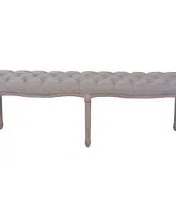 vidaXL Bench Linen Solid Wood 150x40x48 cm Light Grey