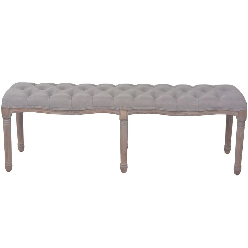 vidaXL Bench Linen Solid Wood 150x40x48 cm Light Grey