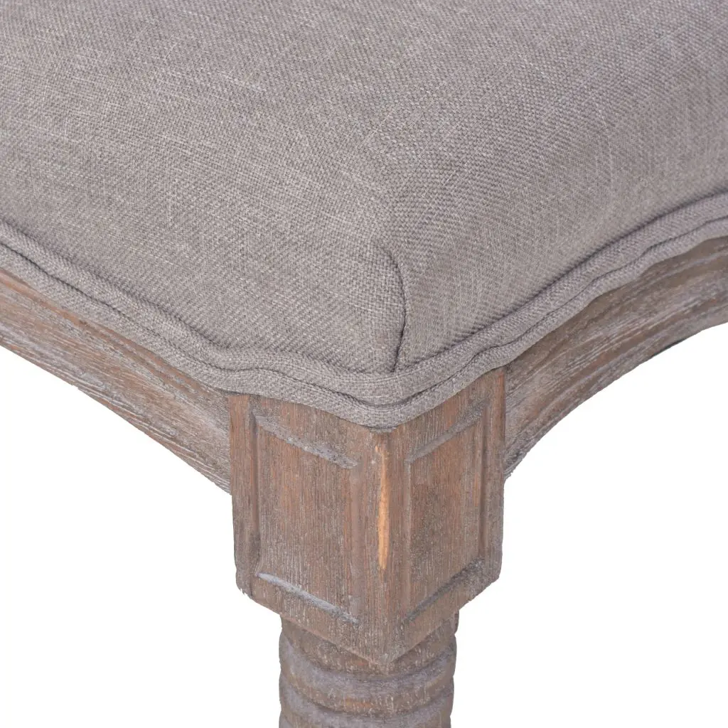 vidaXL Bench Linen Solid Wood 150x40x48 cm Light Grey