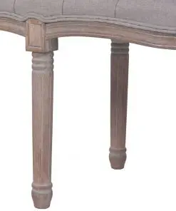 vidaXL Bench Linen Solid Wood 150x40x48 cm Light Grey