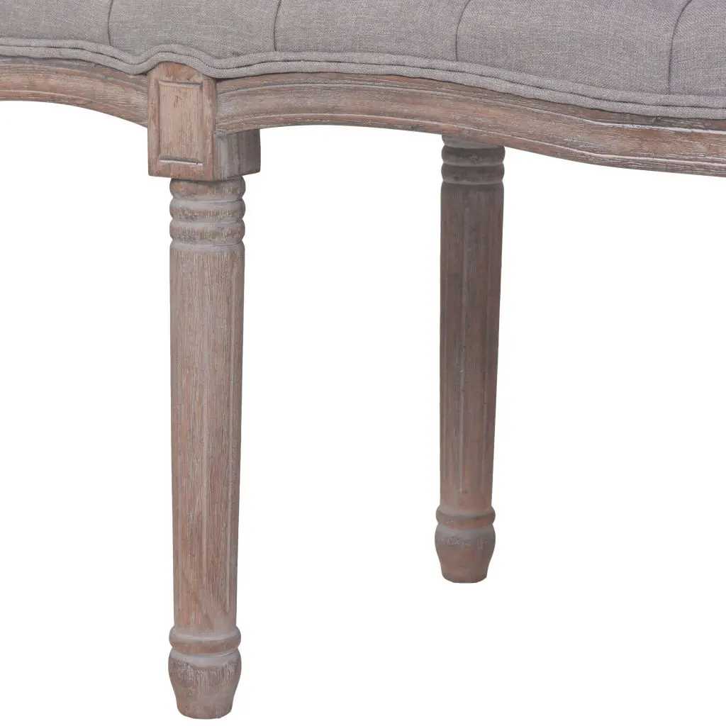 vidaXL Bench Linen Solid Wood 150x40x48 cm Light Grey