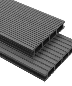 vidaXL WPC Decking Boards with Accessories 30 m² 4 m Grey