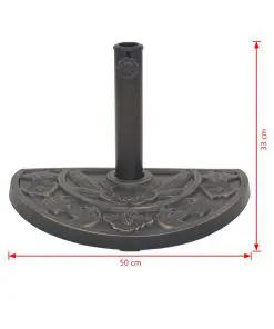 vidaXL Parasol Base Resin Half Round Bronze 9 kg