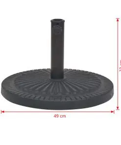 vidaXL Parasol Base Resin Round Black 14 kg